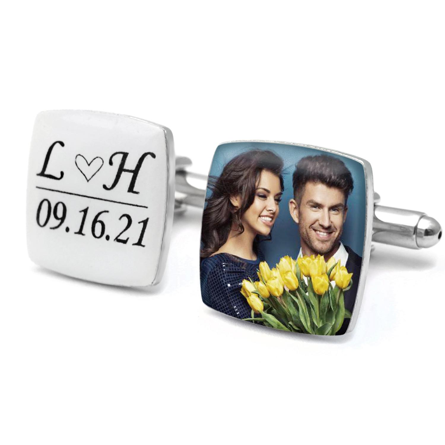 Men'S Grooming For Wedding - Personalised Photo Cufflinks Men’s Cuff Links