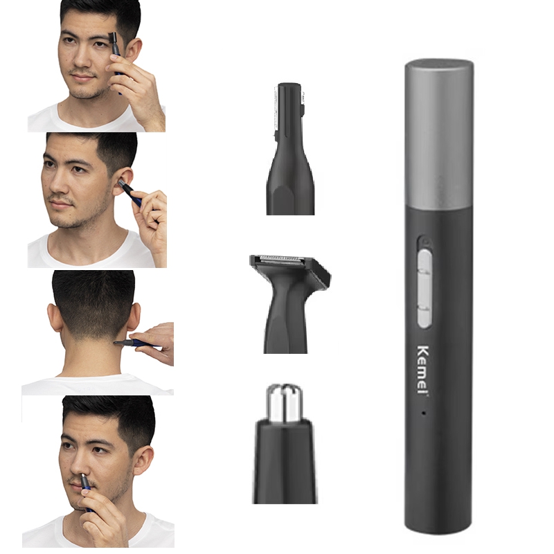 Men'S Grooming Set Gift - Kemei Pro Rechargeable Nose Hair Trimmer