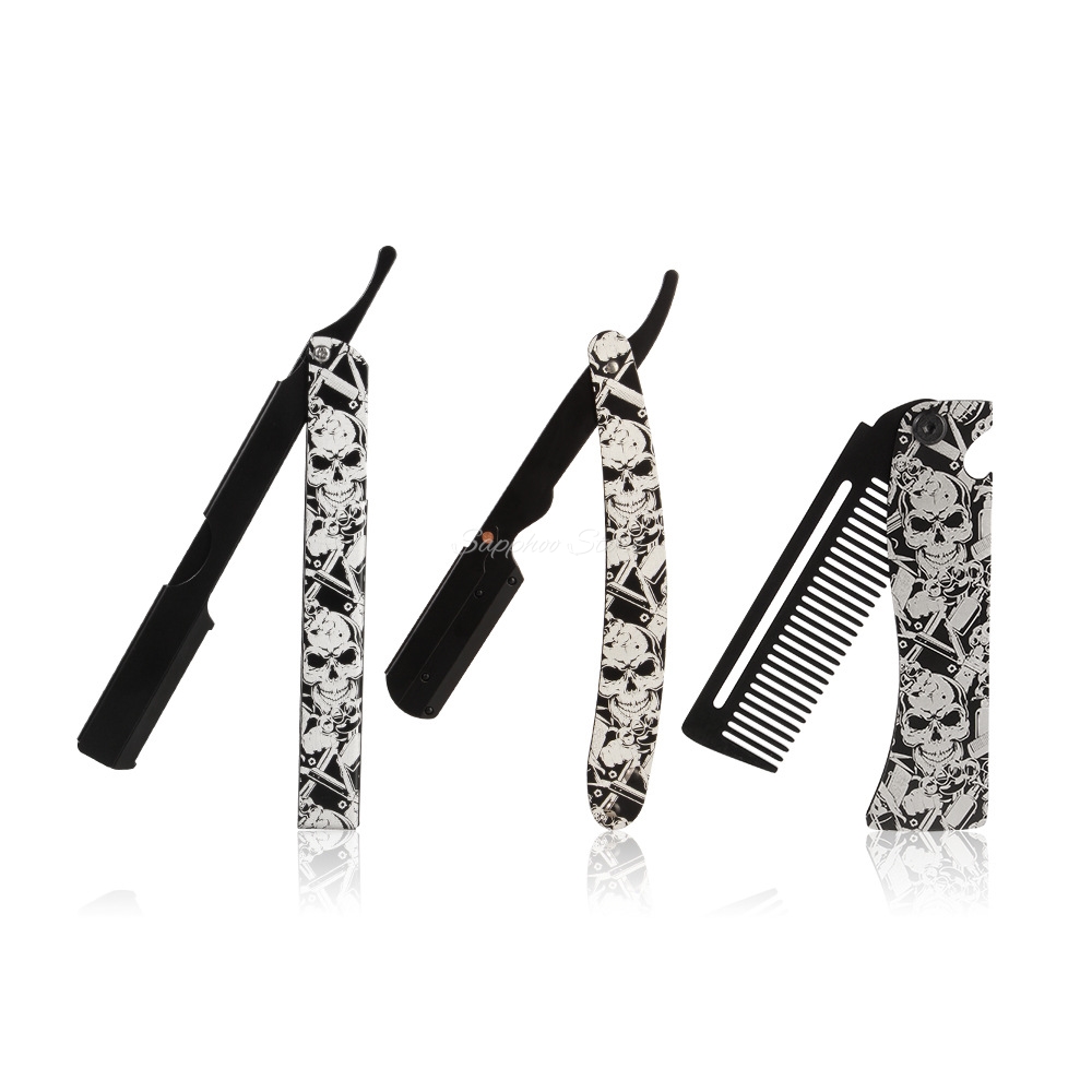 Men'S Grooming Set Gift - 2026 Barber Folding Straight Razor Shaving