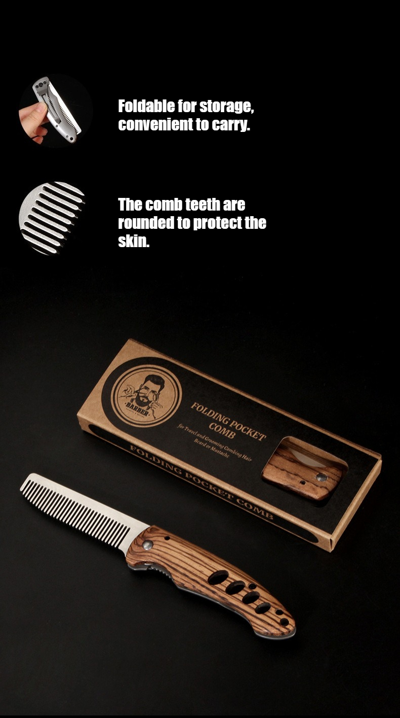 Solid Wood & Metal Folding Bea - Men'S Grooming Set Gift review and price