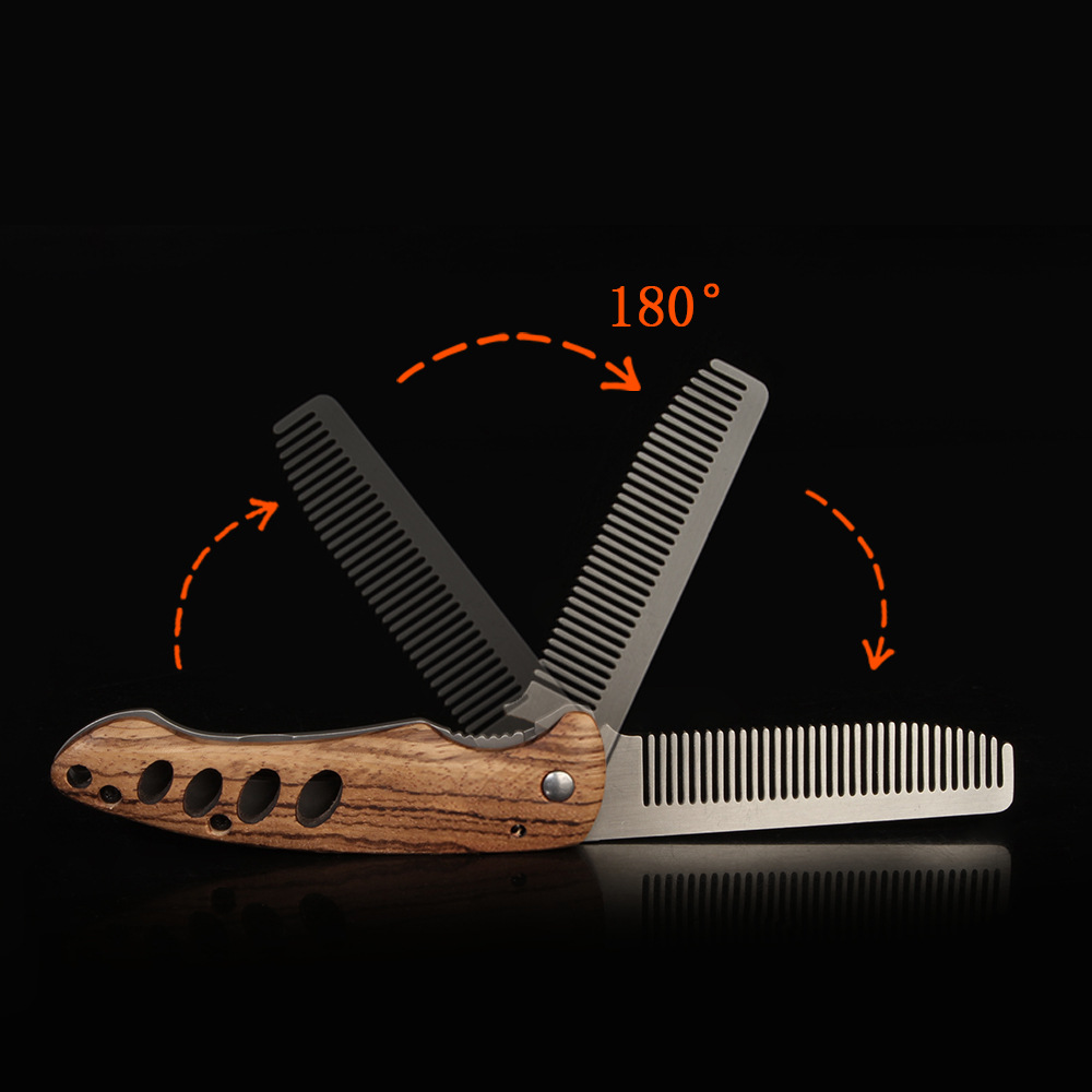 Solid Wood & Metal Folding Bea - Men'S Grooming Set Gift review and price
