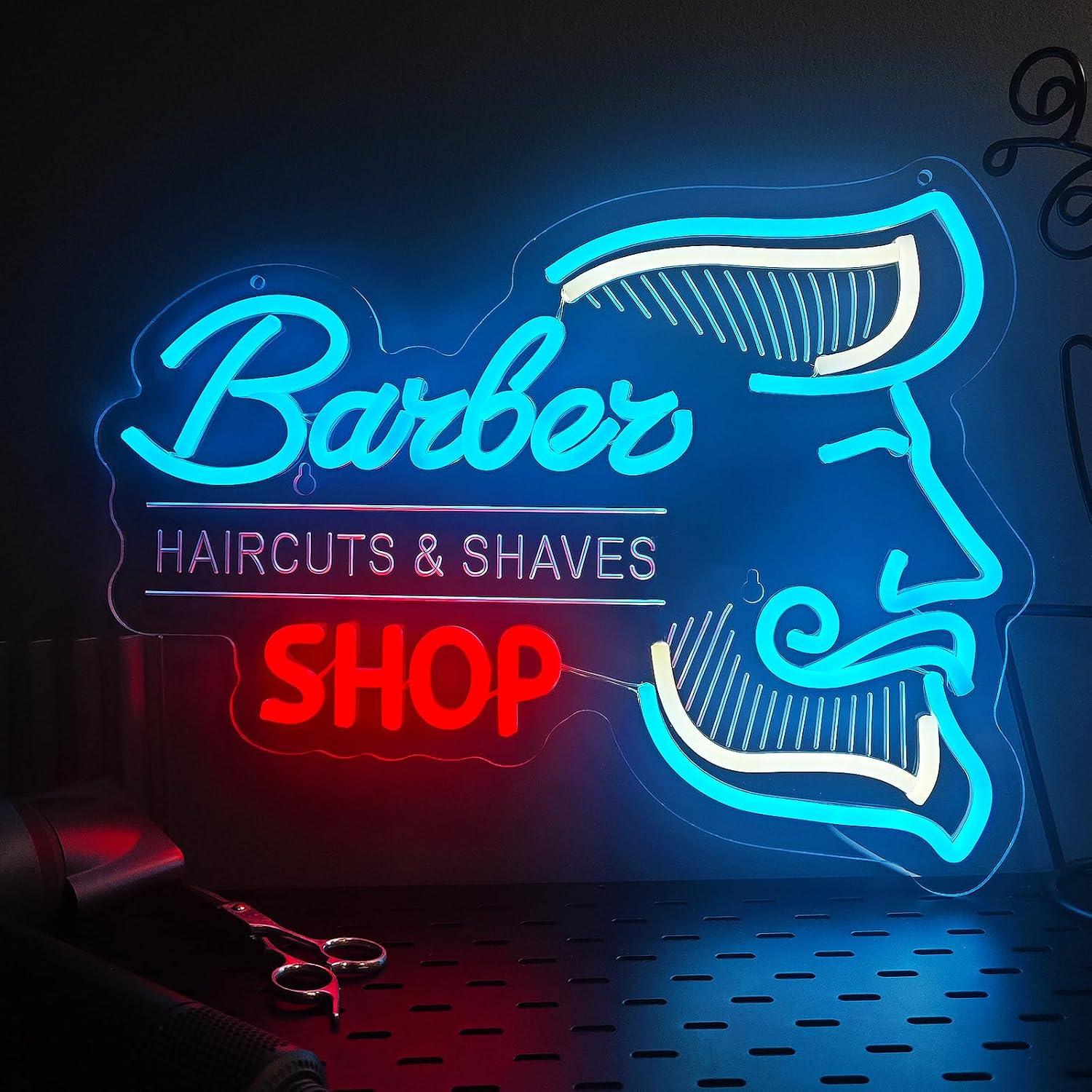 Barber Shop Neon Sign USB Dimm - Men'S Grooming Store review and price