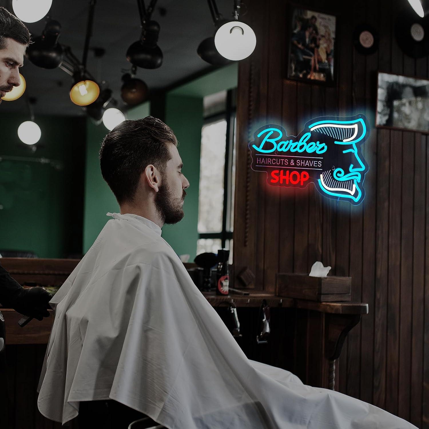 Barber Shop Neon Sign USB Dimm - Men'S Grooming Store review and price