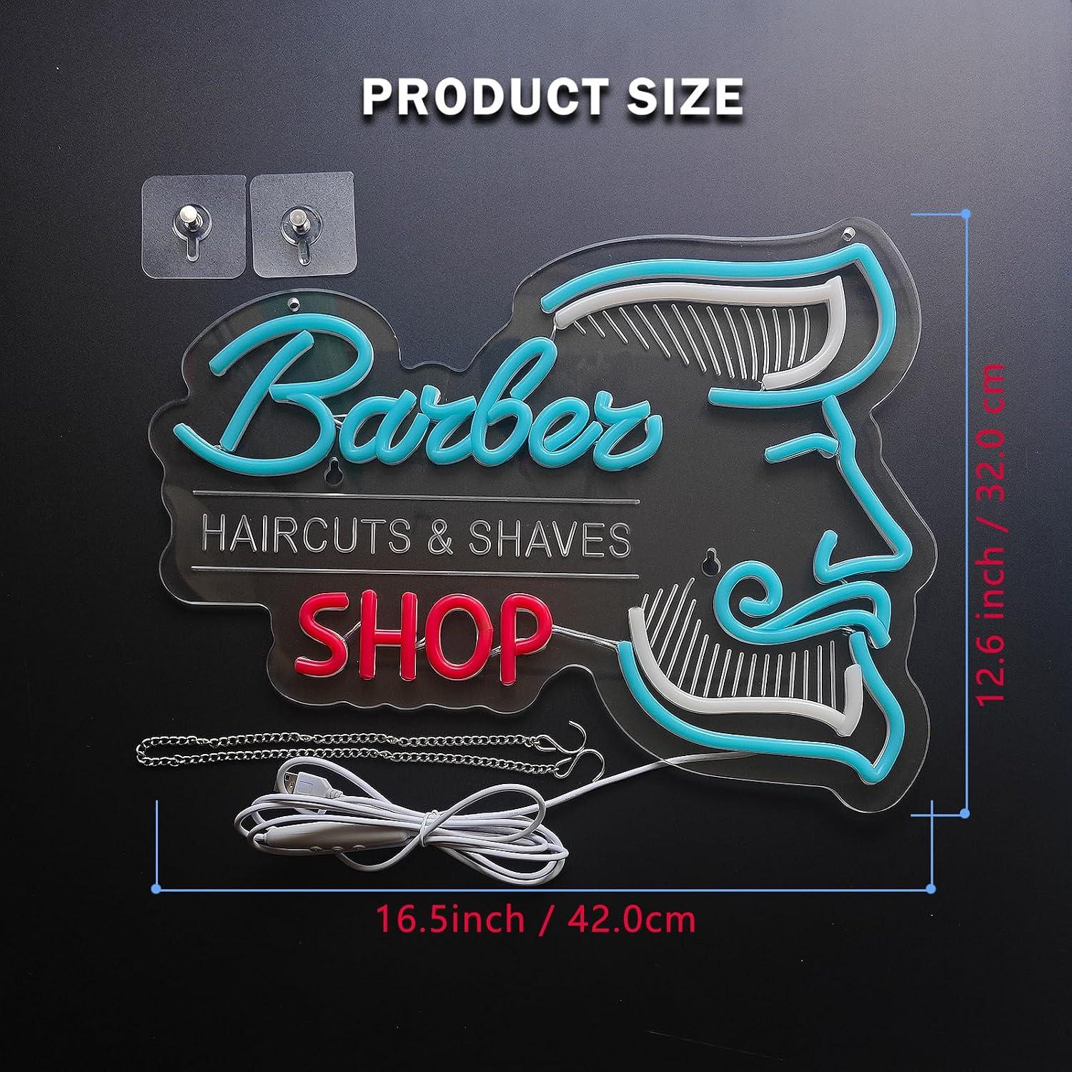 Barber Shop Neon Sign USB Dimm - Men'S Grooming Store review and price