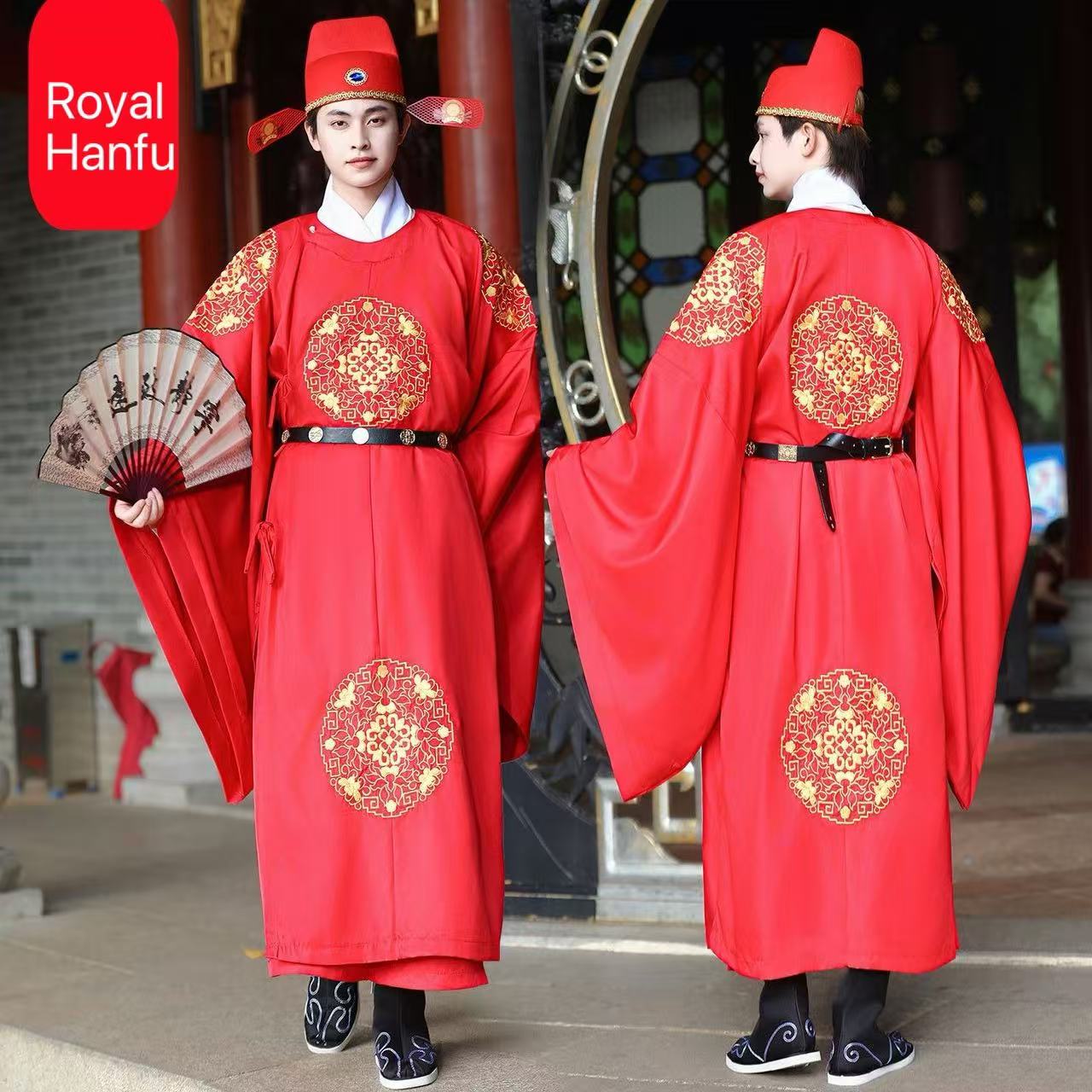 Men's Red Hanfu Traditional Ch - Men'S Grooming For Wedding review and price