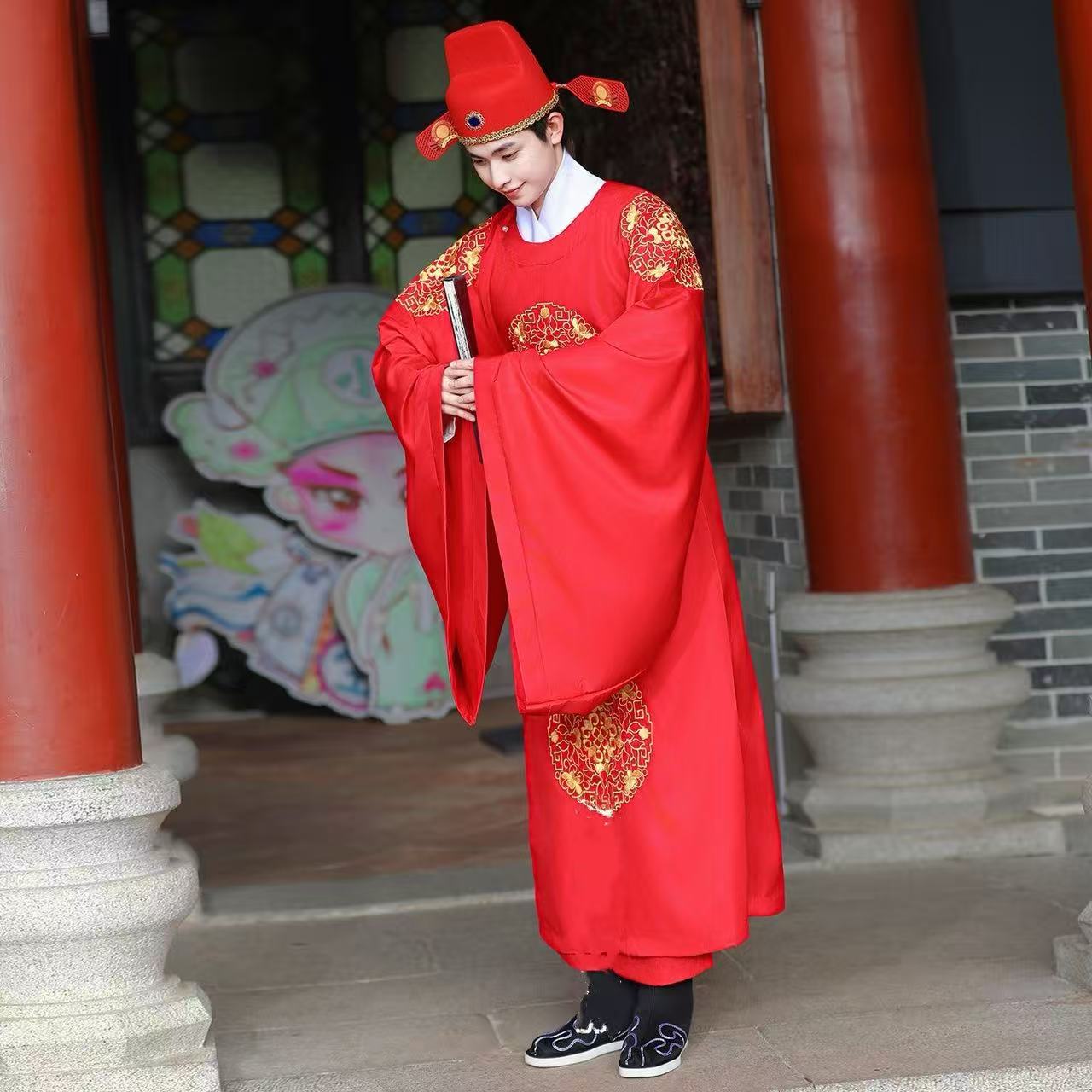 Men's Red Hanfu Traditional Ch - Men'S Grooming For Wedding review and price